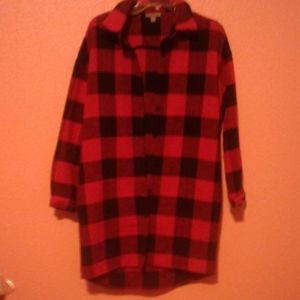 Red & Black Lumberjack Oversized Shirt